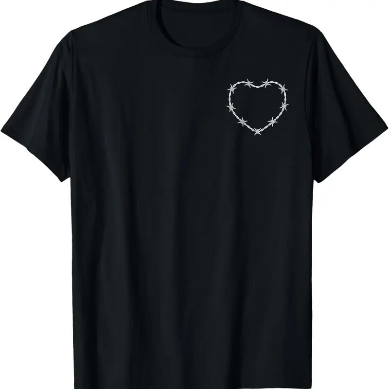 100% Cotton Barbed Wire Heart Grung Punk Aesthetics Subtle Art Egirl Emo T-Shirts, Hoodie, Sweatshirt
