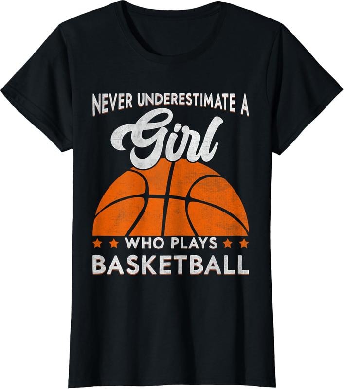 100% Cotton Basketball Never Underestimate Girl Who Plays Basketball T-Shirts, Hoodie, Sweatshirt