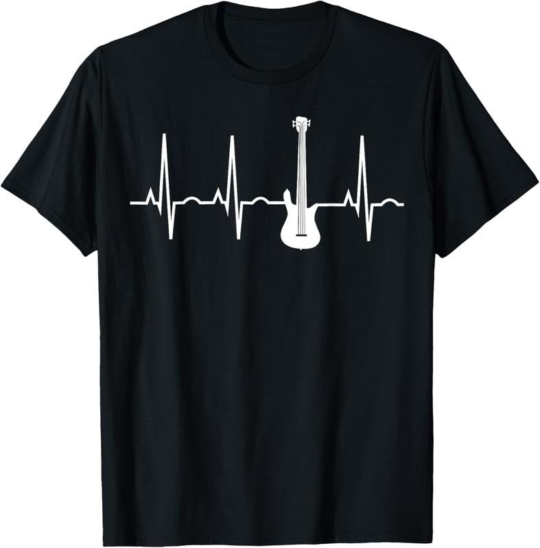 100% Cotton Bass Player Shirt - Bass Guitar Player Heartbeat T-Shirt T-Shirt Hoodie, Sweatshirt | GrindPrints.com