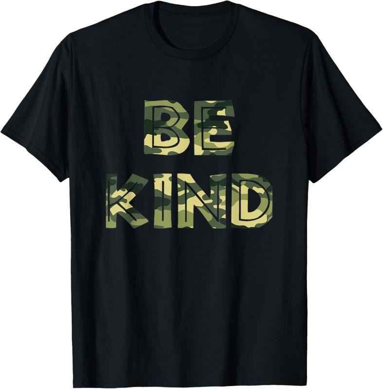 100% Cotton Be Kind Camo Military Anti-bullying T-Shirt Hoodie, Sweatshirt | GrindPrints.com