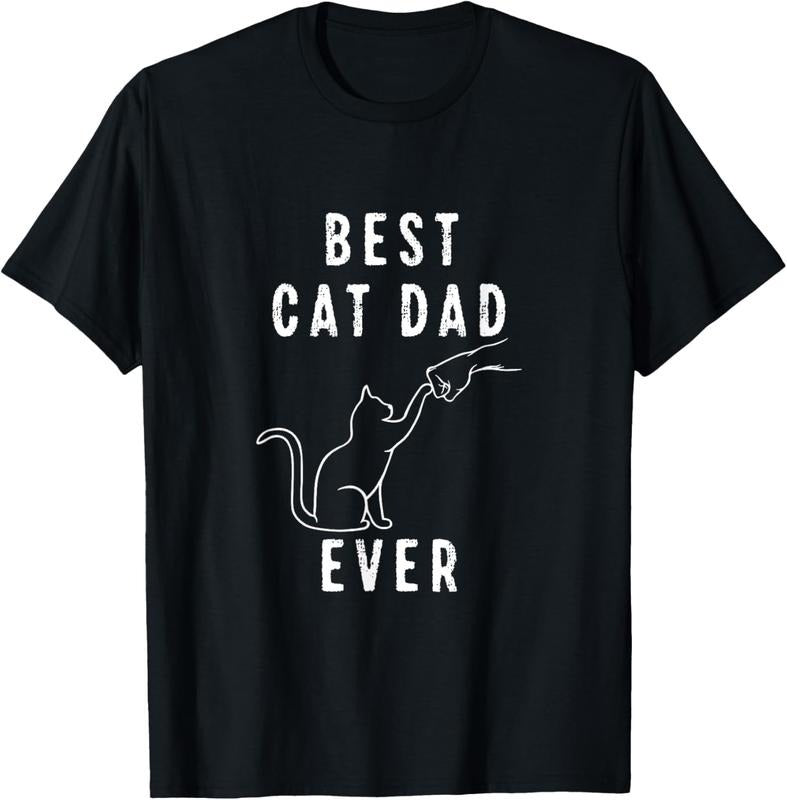100% Cotton Best Cat Dad Ever Shirt Cat Daddy Paw Fist Bump Meow Cat T-Shirt Hoodie, Sweatshirt | GrindPrints.com