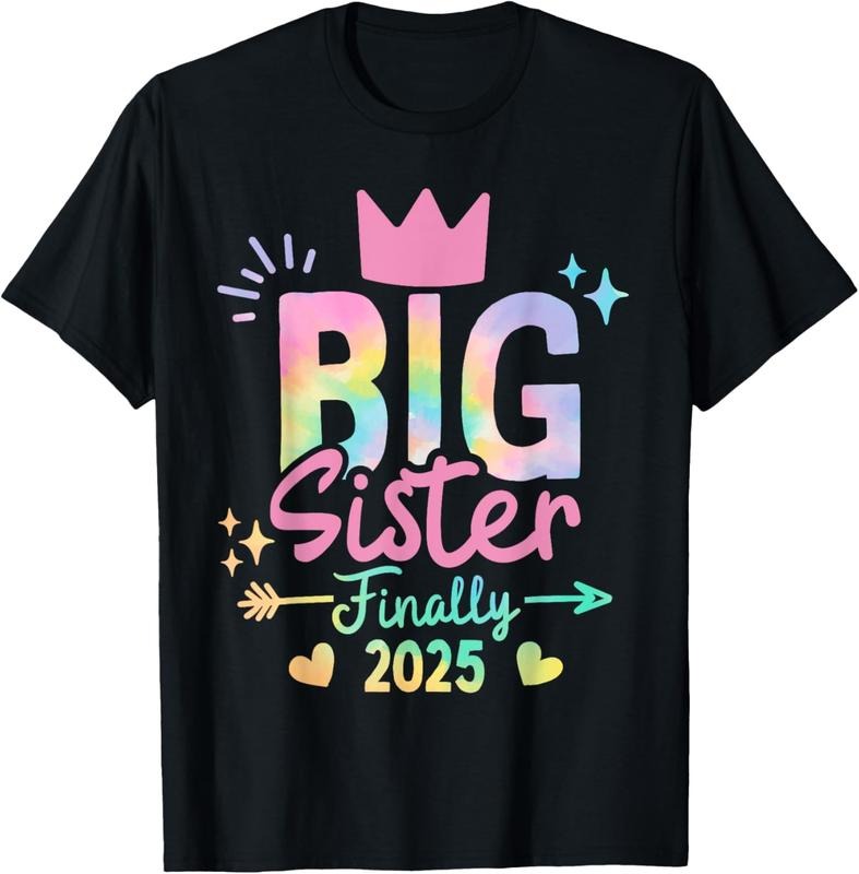 100% Cotton Big Sister Finally 2025 Tie Dye Promoted to Big Sister 2025 T-Shirt Hoodie, Sweatshirt | GrindPrints.com