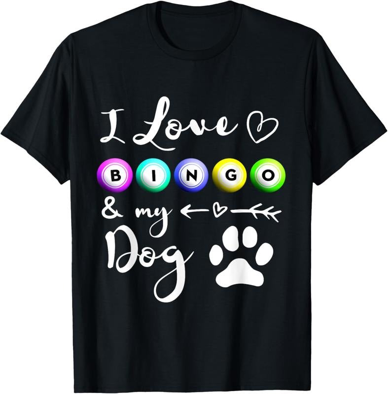 100% Cotton Bingo for Women I love Bingo and my Dog Gift T-Shirt Hoodie, Sweatshirt | GrindPrints.com