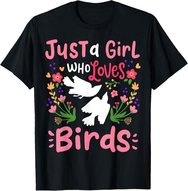 100% Cotton Bird Just Girl Who Loves Birds Bird Lovers T-Shirts, Hoodie, Sweatshirt