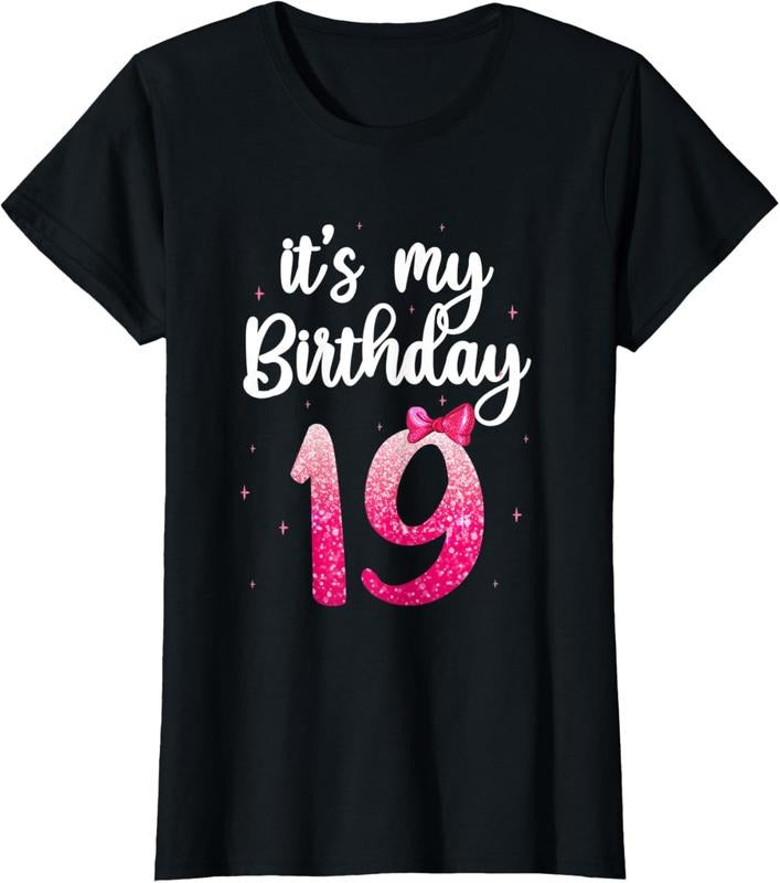 100% Cotton Birthday Tee Girl Cute It's my 19th Birthday 19 Years Old T-Shirt Hoodie, Sweatshirt | GrindPrints.com