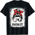 100% Cotton Bleached Mom Life Soccer Messy Bun Baseball Game Day T-Shirt Hoodie, Sweatshirt | GrindPrints.com