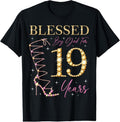 100% Cotton Blessed God 19 Years Old 19th Party B Day T-Shirts, Hoodie, Sweatshirt