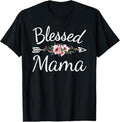 100% Cotton Blessed Mama Cute Mom Mommy Mothers Day T-Shirt Hoodie, Sweatshirt | GrindPrints.com