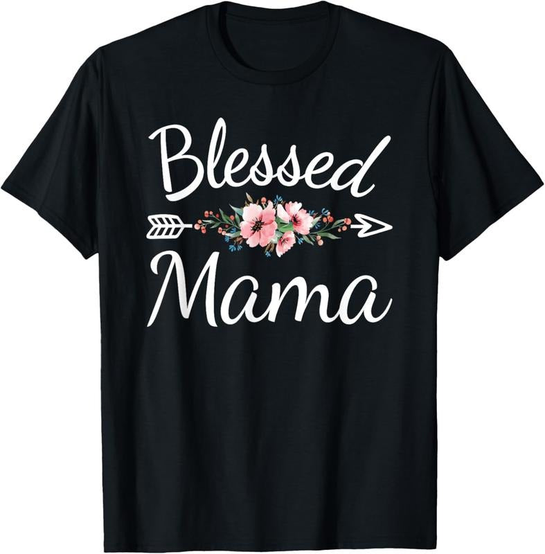 100% Cotton Blessed Mama Cute Mom Mommy Mothers Day T-Shirt Hoodie, Sweatshirt | GrindPrints.com