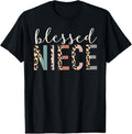 100% Cotton Blessed Niece Gifts From Auntie Cute Leopard Print T-Shirt Hoodie, Sweatshirt | GrindPrints.com
