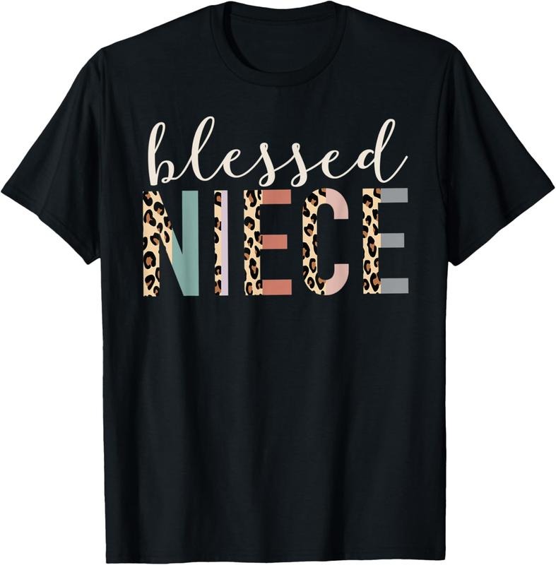 100% Cotton Blessed Niece Gifts From Auntie Cute Leopard Print T-Shirt Hoodie, Sweatshirt | GrindPrints.com