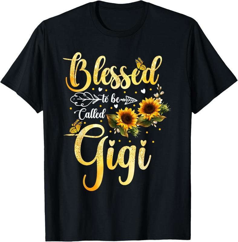 100% Cotton Blessed To Be Called Gigi Sunflower Butterfly Mothers Day T-Shirt Hoodie, Sweatshirt | GrindPrints.com