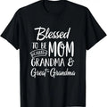 100% Cotton Blessed To Be Called Mom Grandma & Great-Grandma Mothers Day T-Shirt Hoodie, Sweatshirt | GrindPrints.com