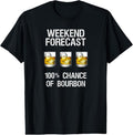 100% Cotton Bourbon T-Shirt Gift - Funny Bourbon Forecast T-Shirt Hoodie, Sweatshirt | GrindPrints.com