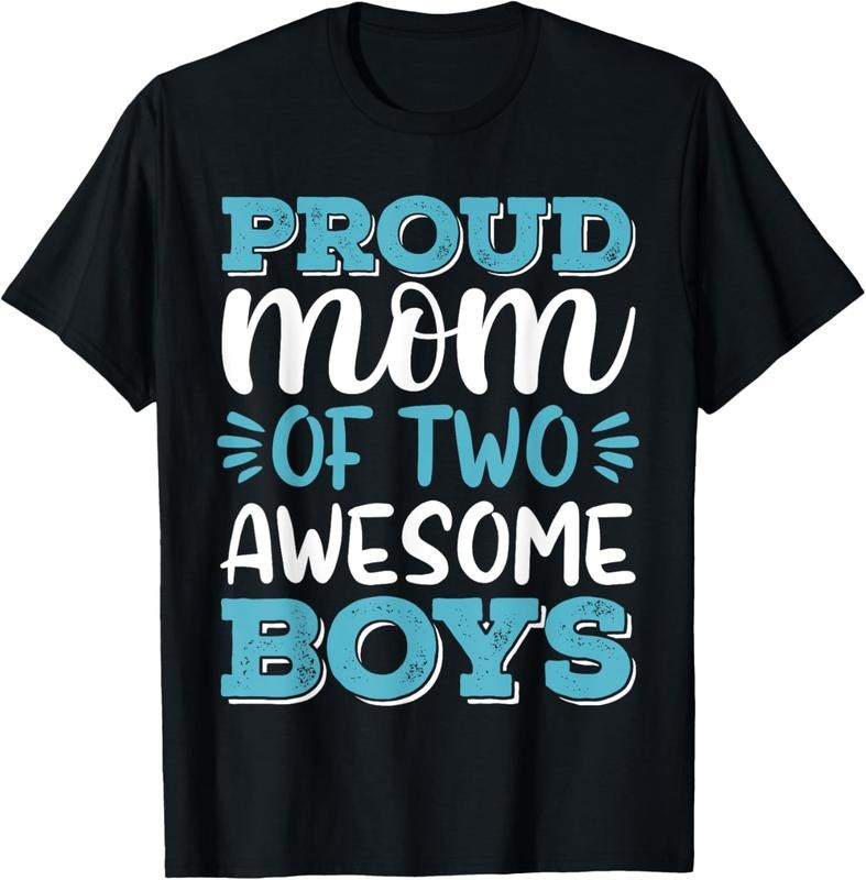 100% Cotton Boy Mom Shirt Proud Mom 2 Awesome T-Shirts, Hoodie, Sweatshirt