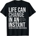 100% Cotton Brain Cancer Awareness Life can change Tumor Grey Ribbon T-Shirt Hoodie, Sweatshirt | GrindPrints.com