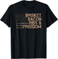 100% Cotton Brisket Bacon Ribs & Freedom Grill BBQ Funny Meat Smoking T-Shirt Hoodie, Sweatshirt | GrindPrints.com