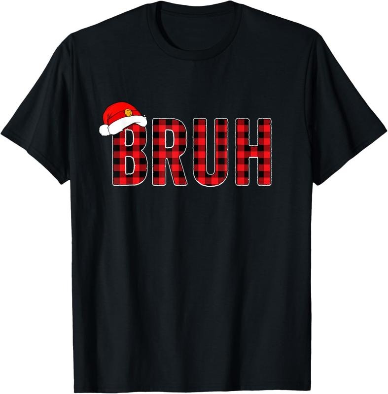 100% Cotton Bruh Christmas Shirt Teens Boys Xmas Pajamas Bruh T-Shirt Hoodie, Sweatshirt | GrindPrints.com