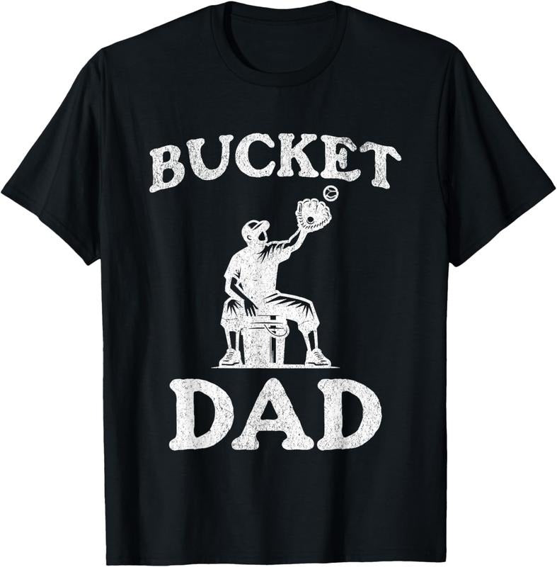 100% Cotton Bucket Dad Softball Dad Baseball Funny Father's Coach T-Shirt Hoodie, Sweatshirt | GrindPrints.com