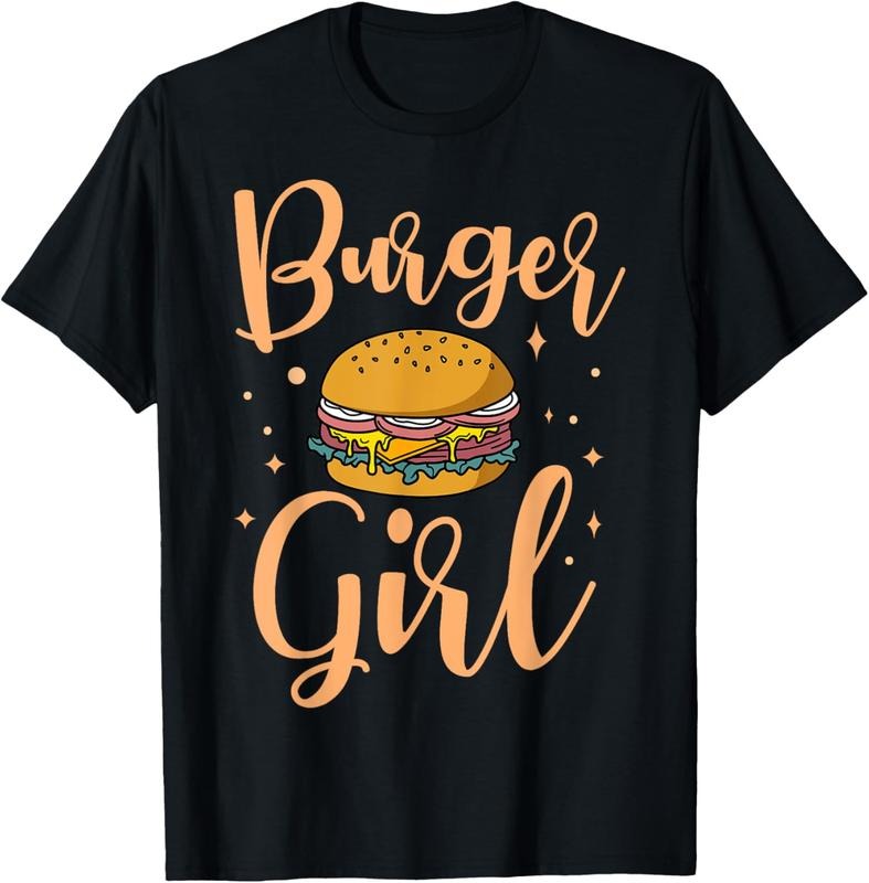 100% Cotton Burger Girl Hamburger Fast Food Snacks Lover T-Shirt Hoodie, Sweatshirt | GrindPrints.com