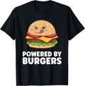 100% Cotton Burgers Fast Food Powered By Burgers T-Shirt Hoodie, Sweatshirt | GrindPrints.com