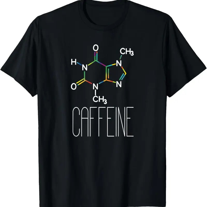 100% Cotton Caffeine Molecule Coffee Coffee Lover Chemistry T-Shirts, Hoodie, Sweatshirt