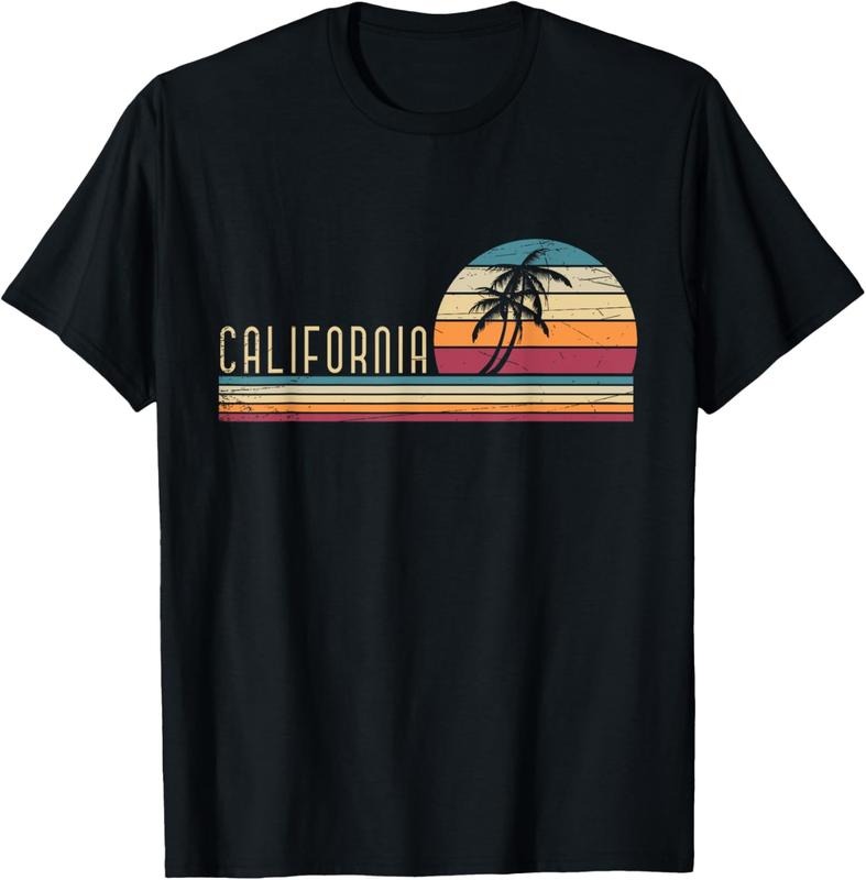 100% Cotton Cali Summer Vacation CA Palm Trees USA Retro California T-Shirt Hoodie, Sweatshirt | GrindPrints.com