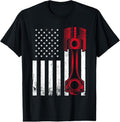 100% Cotton Car Enthusiast American Flag Piston Muscle Car T-Shirts, Hoodie, Sweatshirt