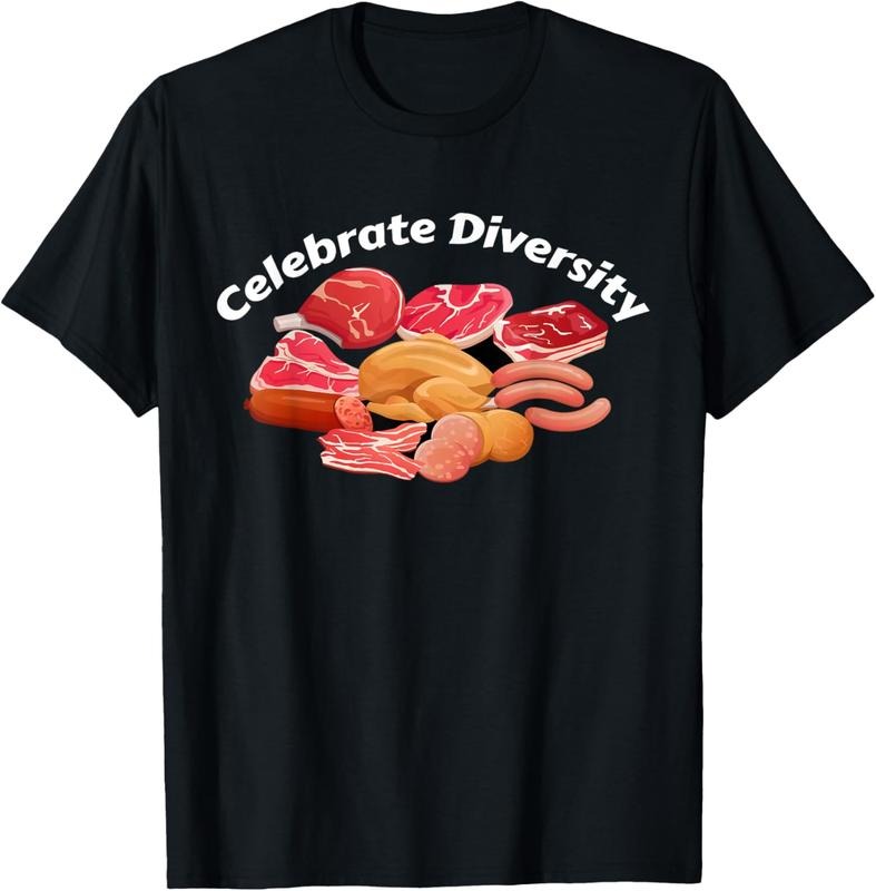 100% Cotton Celebrate Diversity BBQ Grill Clothing Apparel Funny Meat T-Shirt Hoodie, Sweatshirt | GrindPrints.com