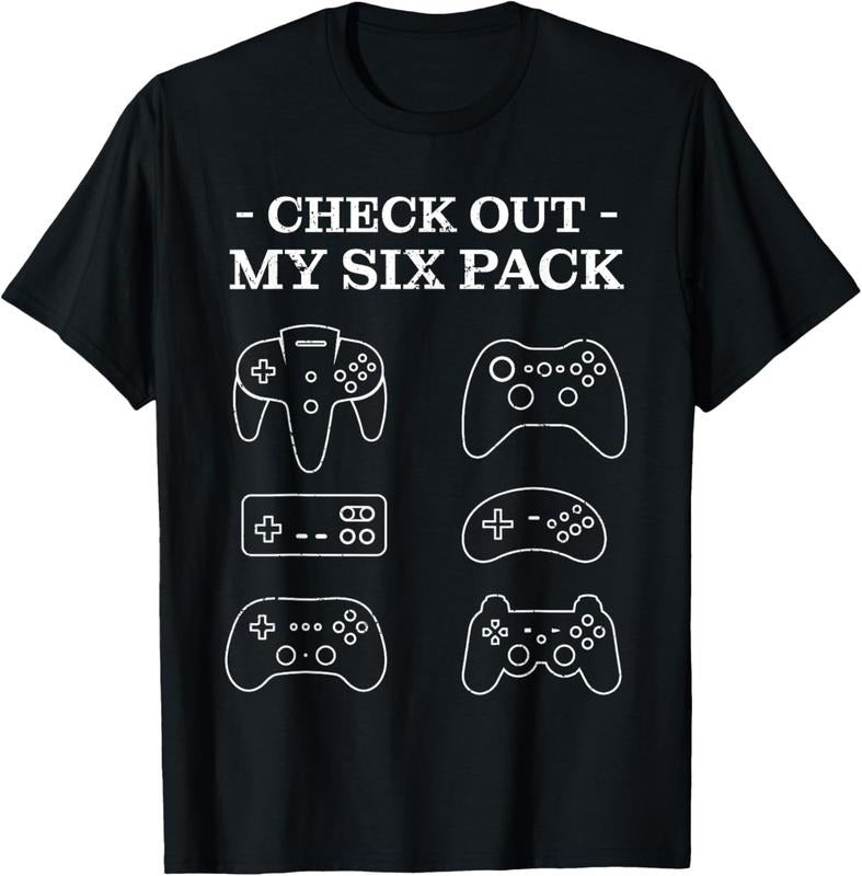 100% Cotton Check Out My 6 Six Pack Gamer Video Funny Gamers T-Shirts, Hoodie, Sweatshirt