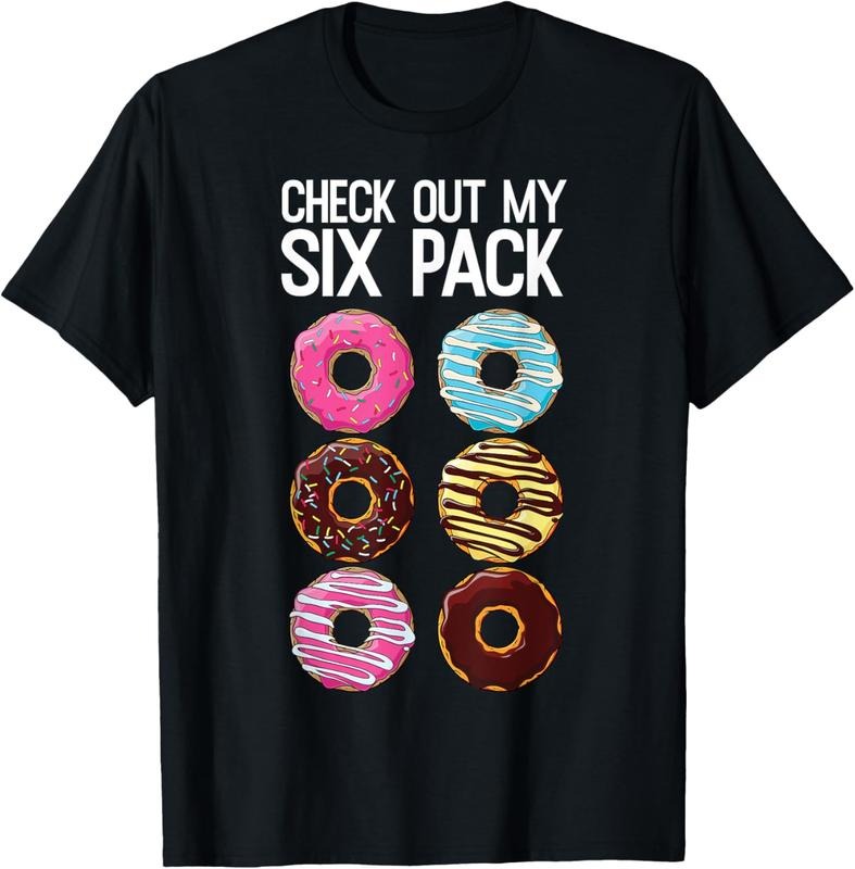 100% Cotton Check Out My Six Pack Funny Donut Lover Dad Bod Junk Food T-Shirt Hoodie, Sweatshirt | GrindPrints.com
