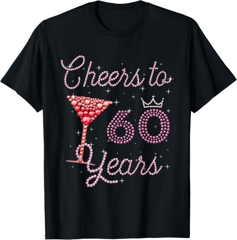 100% Cotton Cheers To 60 Years 60th Birthday 60 Years Old Bday T-Shirt Hoodie, Sweatshirt | GrindPrints.com