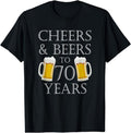 [100% Cotton]Cheers and Beers to 70 Years T-Shirt - 70th Birthday Gift Hoodie, Sweatshirt | GrindPrints.com