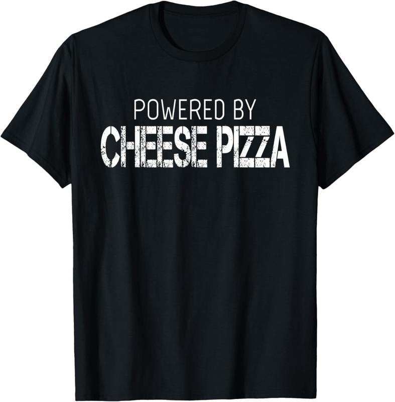 100% Cotton Cheese Pizza Lover - Powered By Cheese Pizza T-Shirt Hoodie, Sweatshirt | GrindPrints.com