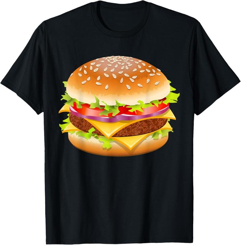 100% Cotton Cheeseburger Hamburger Burger Funny Food Halloween Costume T-Shirt Hoodie, Sweatshirt | GrindPrints.com