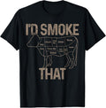 100% Cotton Chef Butcher Cook BBQ I'd Smoke That Cow Beef Funny Gift T-Shirt Hoodie, Sweatshirt | GrindPrints.com