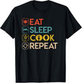 100% Cotton Chef Eat Sleep Cook Repeat Kitchen Cooking Lovers T-Shirts, Hoodie, Sweatshirt