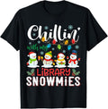 100% Cotton Chillin With My Library Snowmies Christmas Teacher Student T-Shirt Hoodie, Sweatshirt | GrindPrints.com