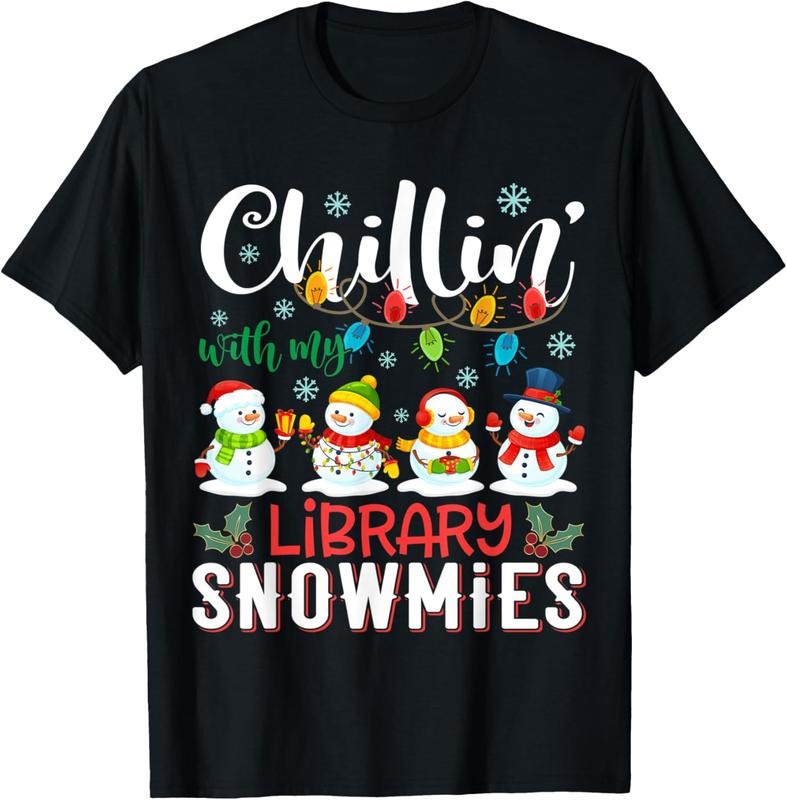 100% Cotton Chillin With My Library Snowmies Christmas Teacher Student T-Shirt Hoodie, Sweatshirt | GrindPrints.com