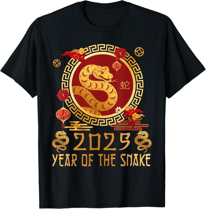 100% Cotton Chinese New Year 2025 Year Snake Happy New Year 2025 T-Shirts, Hoodie, Sweatshirt
