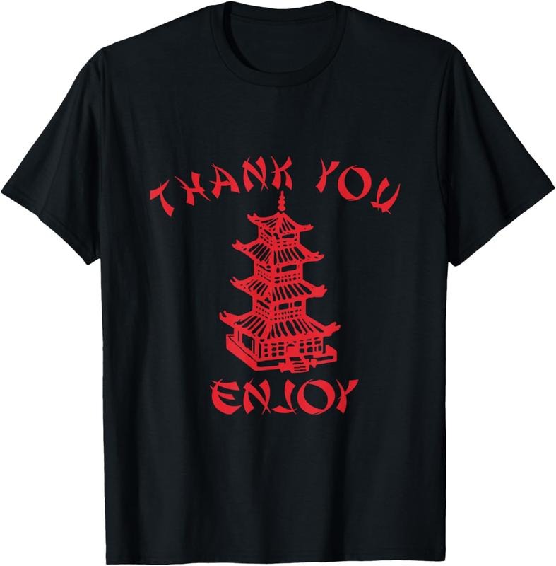 100% Cotton Chinese Takeaway Food Thank You Enjoy Funny Asian T-Shirts, Hoodie, Sweatshirt