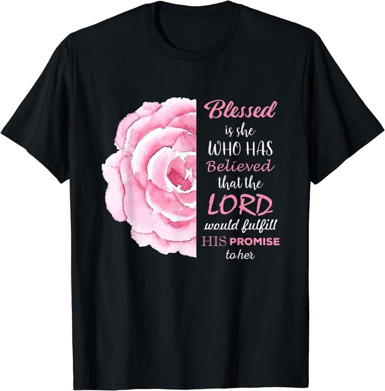 [100% Cotton]Christian Shirts For Women Blessed Is She Bible Verses T-Shirt Hoodie, Sweatshirt | GrindPrints.com