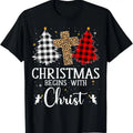 100% Cotton Begins Christ Jesus Cross Christian T-Shirts, Hoodie, Sweatshirt