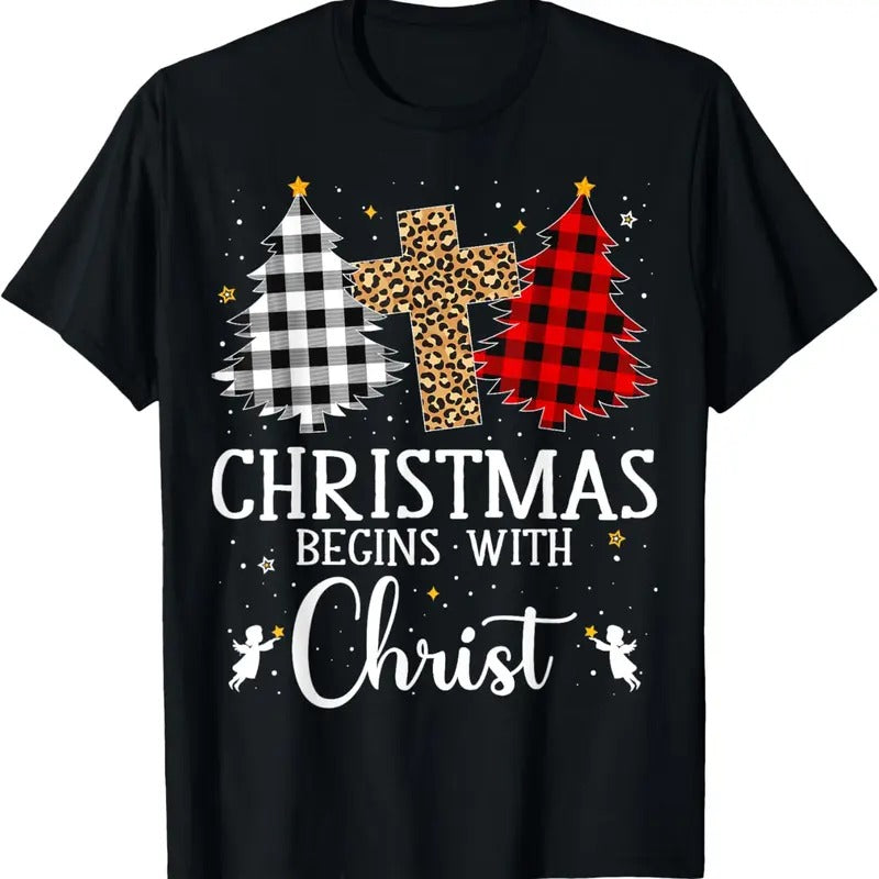 100% Cotton Begins Christ Jesus Cross Christian T-Shirts, Hoodie, Sweatshirt
