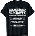 100% Cotton Christmas Funny For Brother From Sister I Am A Lucky Brother T-Shirt Hoodie, Sweatshirt | GrindPrints.com
