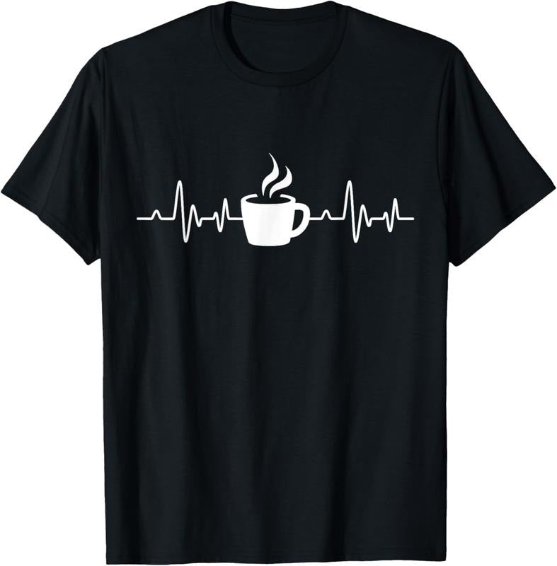 100% Cotton Coffee Heartbeat - Drinking Coffee T-Shirt Hoodie, Sweatshirt | GrindPrints.com
