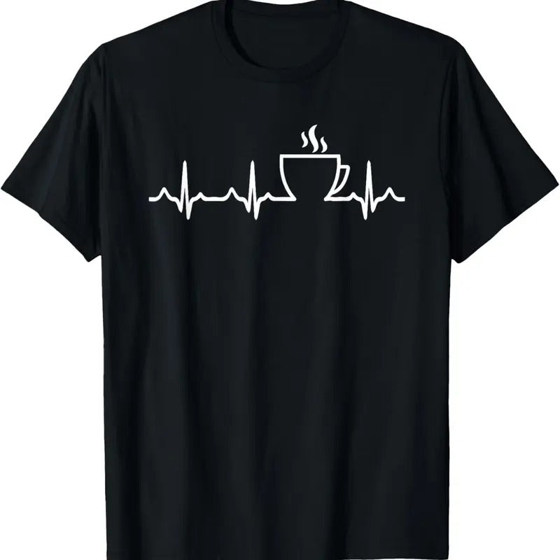 100% Cotton Coffee Heartbeat Love Shirt - Tea or Coffee Lover T-Shirt Hoodie, Sweatshirt | GrindPrints.com