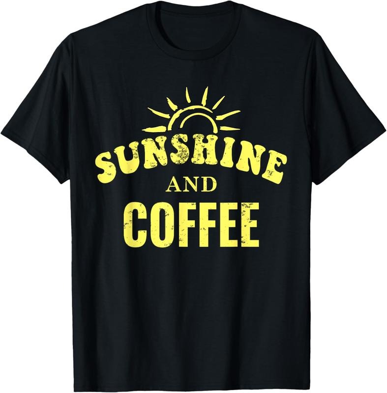 100% Cotton Coffee Lovers | Sunshine and Coffee Retro Style Mothers Day T-Shirt Hoodie, Sweatshirt | GrindPrints.com