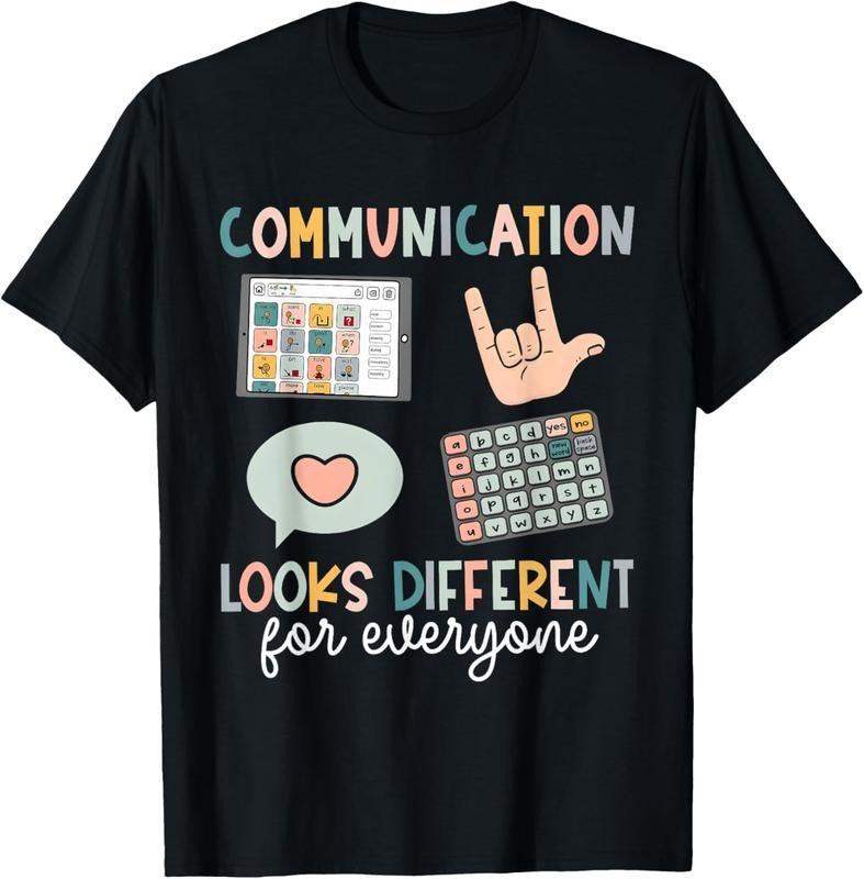 100% Cotton Communication Looks Different For Everyone SPED Teacher ASD T-Shirt Hoodie, Sweatshirt | GrindPrints.com
