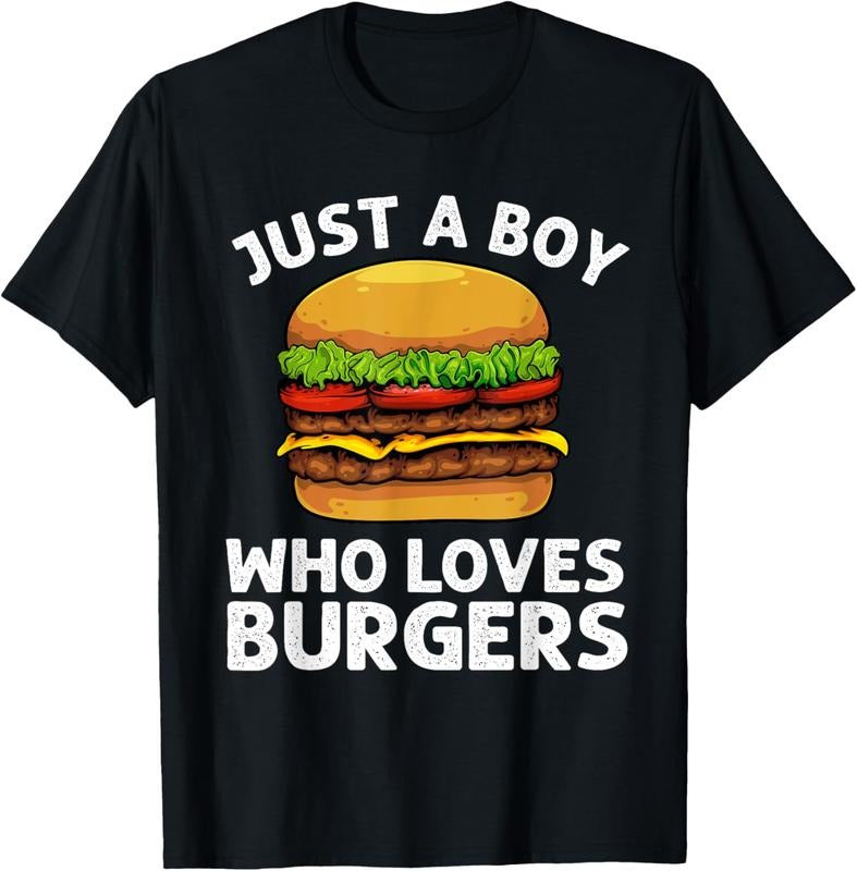 100% Cotton Cool Burger Art For Boys Men Hamburger Cheeseburger Lover T-Shirt Hoodie, Sweatshirt | GrindPrints.com